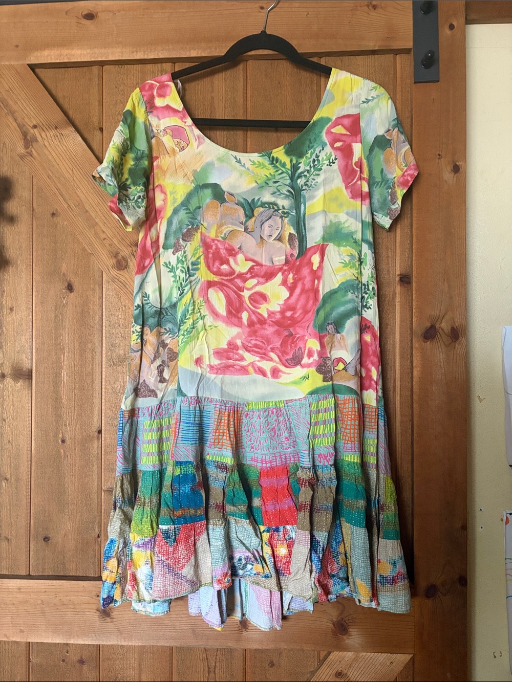 Jams World Multicolor Floral Patchwork Short Sleeve Dress